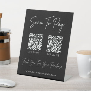 Scannen Sie, um QR-Code Black Pedestal-Zeichen zu Sockelschild