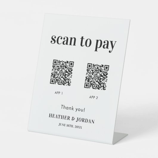 Scannen Sie, um QR-Code für das Hochzeitszeichen z Sockelschild (Vorderseite)