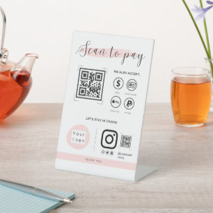 Scannen Sie, um QR-Code scannable Payment Glam mäd Sockelschild
