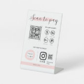 Scannen Sie, um QR-Code scannable Payment Glam mäd Sockelschild (Vorderseite)