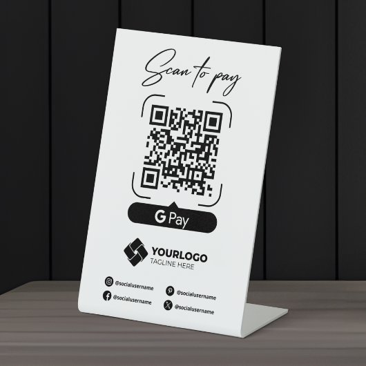 Scannen Sie, um QR-Code zu bezahlen Google Pay Pay Sockelschild