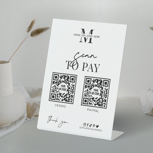 Scannen Sie, um QR-Codes mit Minimalistischem Schw Sockelschild