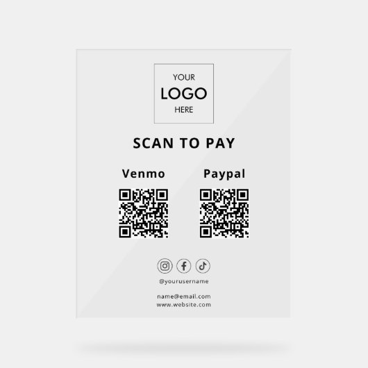 Scannen Sie, um Social Media für Firmenlogos zu be Acrylschild (Vorderseite)