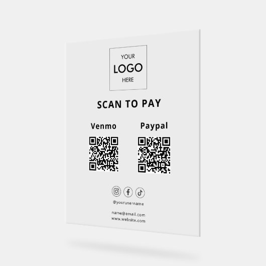 Scannen Sie, um Social Media für Firmenlogos zu be Acrylschild (Winkel)