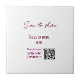 Scannen Sie, um uns zu teilen Tag auf Social Media Fliese