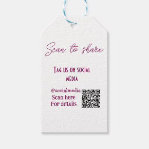 Scannen Sie, um uns zu teilen Tag auf Social Media Geschenkanhänger