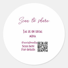 Scannen Sie, um uns zu teilen Tag auf Social Media Runder Aufkleber