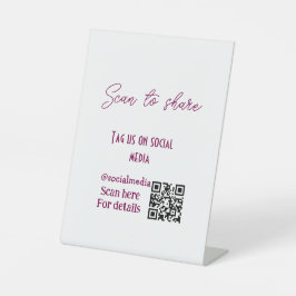 Scannen Sie, um uns zu teilen Tag auf Social Media Sockelschild