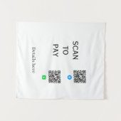 scannen Sie, um Venmo CashApp QR-Code-Details hier Wandteppich (Vorderseite (Horizontal))