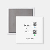 scannen Sie Venmo CashApp QR-Code-Details hier nam Magnet (Vorderseite/Rückseite)