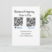 Scannen Sie zu zahlen q oder Code Paypal venmo Füg Einladung (Stehend Vorderseite)