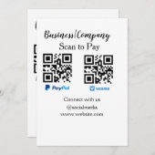 Scannen Sie zu zahlen q oder Code Paypal venmo Füg Einladung (Vorne/Hinten)