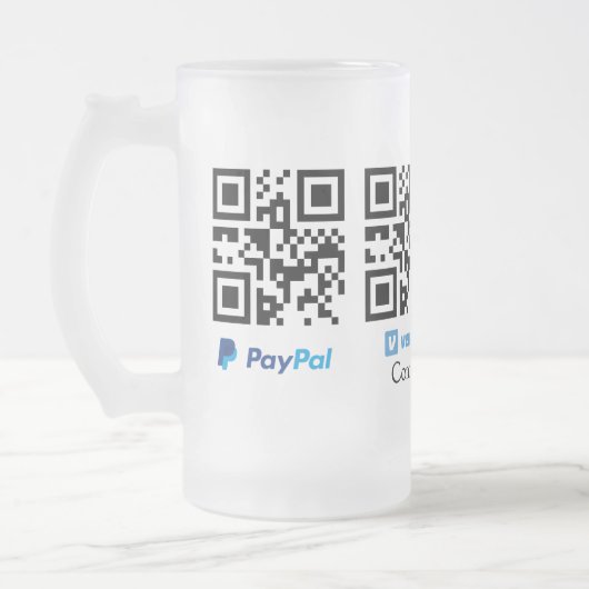 Scannen Sie zu zahlen q oder Code Paypal venmo Füg Mattglas Bierglas (Links)