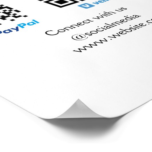 Scannen Sie zu zahlen q oder Code Paypal venmo Füg Poster (Ecke)