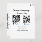 Scannen Sie zu zahlen q oder Code Paypal venmo Füg Postkarte (Vorne/Hinten)