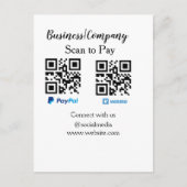 Scannen Sie zu zahlen q oder Code Paypal venmo Füg Postkarte (Vorderseite)