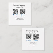 Scannen Sie zu zahlen q oder Code Paypal venmo Füg Quadratische Visitenkarte (Vorne/Hinten)