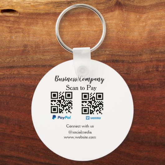 Scannen Sie zu zahlen q oder Code Paypal venmo Füg Schlüsselanhänger (Rückseite)