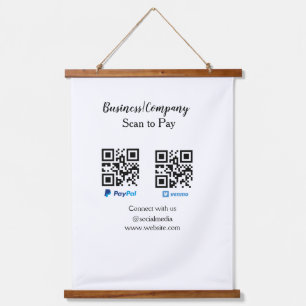 Scannen Sie zu zahlen q oder Code Paypal venmo Füg Wandteppich Mit Holzrahmen