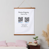 Scannen Sie zu zahlen q oder Code Paypal venmo Füg Wandteppich Mit Holzrahmen (Schlafzimmer)