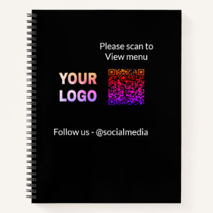 Scannen Sie zum Anzeigen des Menüs Restaurant Hote Notizblock