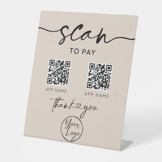 Scannen Sie zum Bezahlen des QR-Codes für das Endg Sockelschild (Vorderseite)