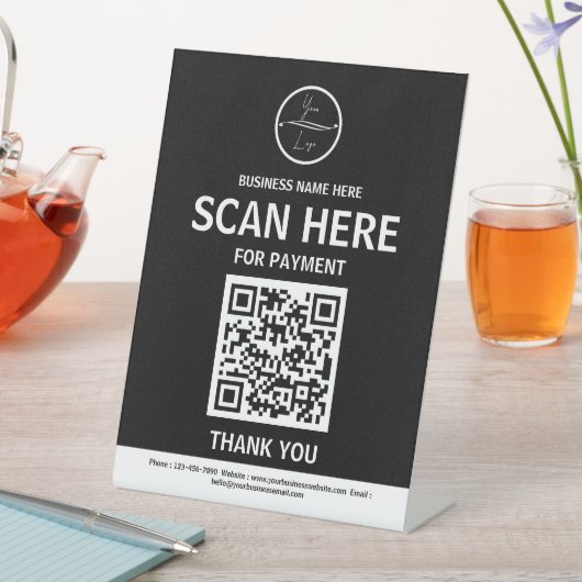 Scannen Sie zum Bezahlen des QR-Codes für den Tabl Sockelschild (In Situ)