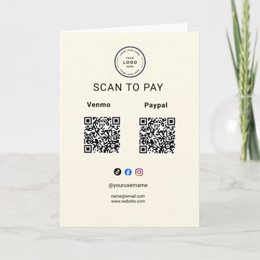 Scannen Sie zum Bezahlen Geschäft-Logo Qr-Code-Pod Karte (Vorderseite)