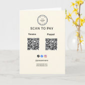 Scannen Sie zum Bezahlen Geschäft-Logo Qr-Code-Pod Karte (Gelbe Blume)