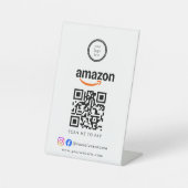 Scannen Sie zum Bezahlen Geschäft-Logo QR-Code Sockelschild (Vorderseite)
