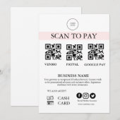 Scannen Sie zum Bezahlen Schild QR-Code Zahlungssc (Vorne/Hinten)
