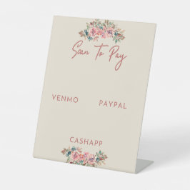 Scannen Sie zum Bezahlen von Floral Themed Sockelschild