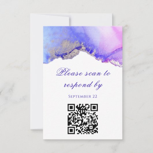 Scannen Sie zur RSVP-Karte für Hochzeiten RSVP Karte (Vorderseite)