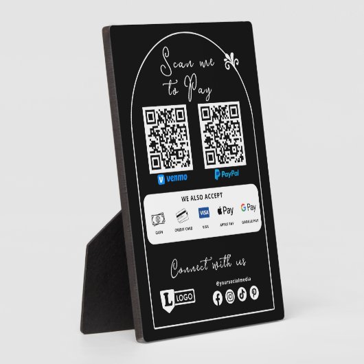 Scannen, um Geschäftszeichen mit QR-Logo zu bezahl Fotoplatte (Seite)