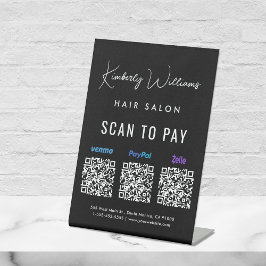 Scannen, um Paypal Venmo Zelle QR Code Business zu Sockelschild