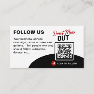 Scannen um QR-Code Designvorlage zu folgen Visitenkarte