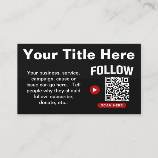 Scannen um QR-Code Designvorlage zu folgen Visitenkarte (Vorderseite)