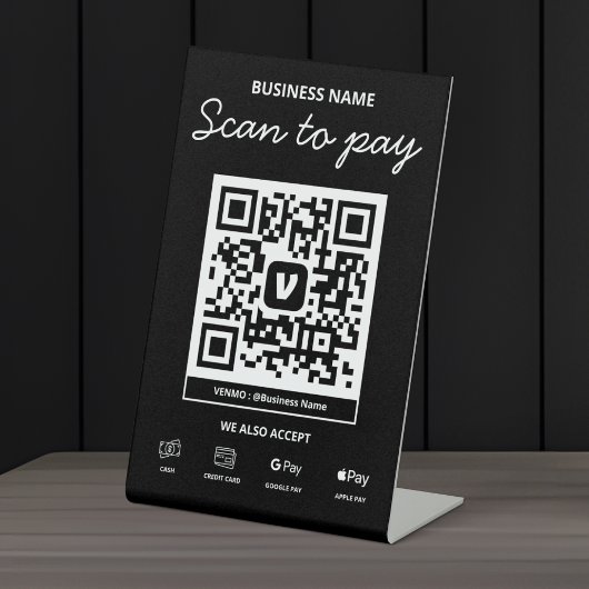Scannen, um QR-Code Venmo & More Sockelschild