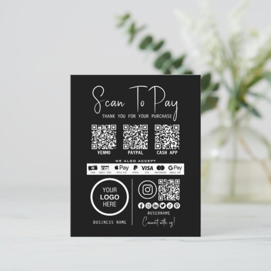 Scannen, um QR-Code-Zahlungen für Unternehmen zu b (Stehend Vorderseite)