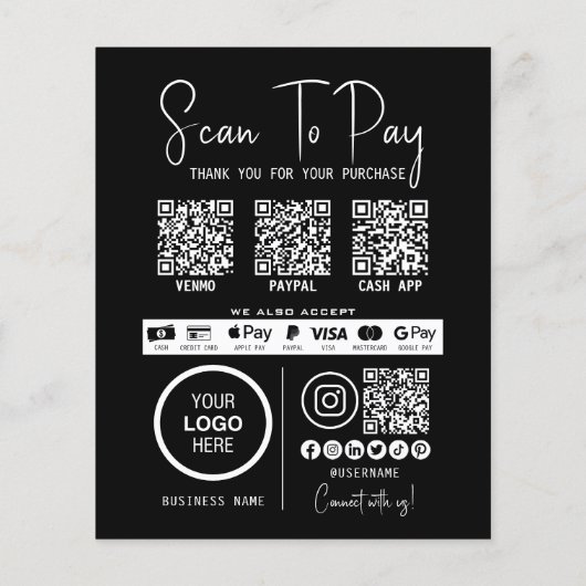 Scannen, um QR-Code-Zahlungen für Unternehmen zu b (Rückseite)