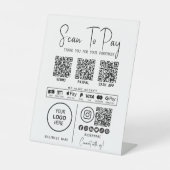 Scannen, um QR-Code-Zahlungen für Unternehmen zu b Sockelschild (Vorderseite)
