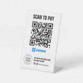 Scannen, um QR-Code-Zeichen Venmo zu bezahlen Sockelschild (Vorderseite)