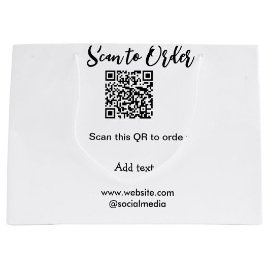 Scannen um QR-Code zu bestellen Website-E-Mail hin Große Geschenktüte (Vorderseite)