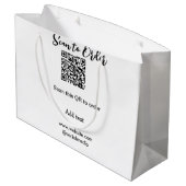 Scannen um QR-Code zu bestellen Website-E-Mail hin Große Geschenktüte (Rückseite Schrägansicht)