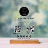 Scannen von Firmenlogo für 2 QR Code Social Media Acrylschild (Neutral)