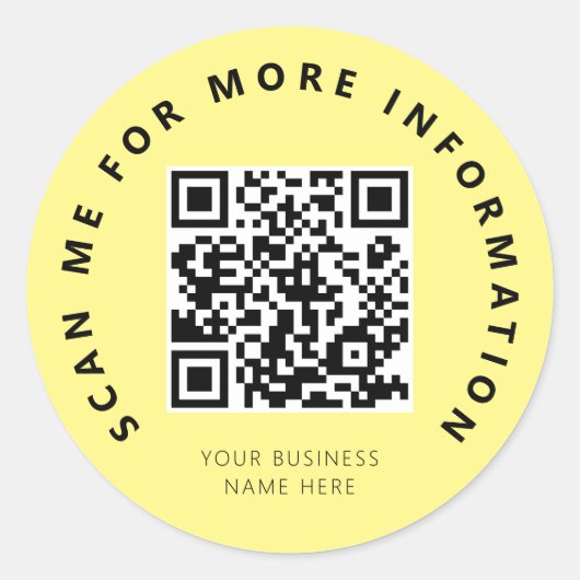 Scannen von gelbem QR-Code Runder Aufkleber (Vorderseite)