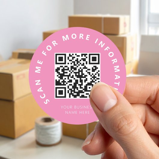 Scannen von mir rosa QR-Code Runder Aufkleber