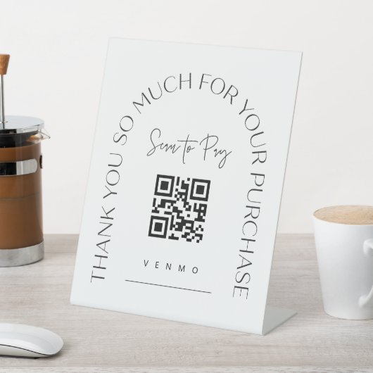 Scannen von QR-Code-Signaturen für Hochzeiten Bar Sockelschild (In SItu)
