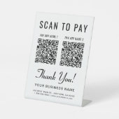 Scannen zum Bezahlen 2 QR-Codes Tischschild Sockelschild (Vorderseite)