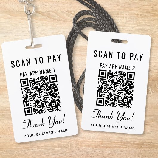 Scannen zum Bezahlen Dual Payment QR Code Wearable Ausweis